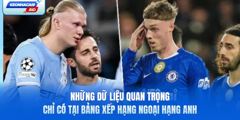 Những dữ liệu quan trọng chỉ có tại bảng xếp hạng Ngoại Hạng Anh
