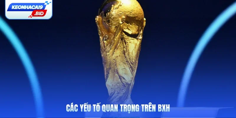 Các yếu tố quan trọng trên BXH